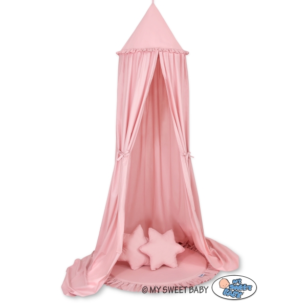 Ciel de Lit Tente avec Tapis et Coussins Rose Poussiéreux