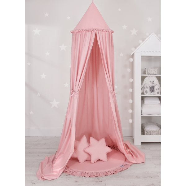 Ciel de Lit Tente avec Tapis et Coussins Rose Poussiéreux