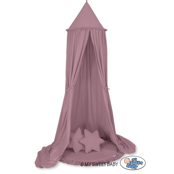 Ciel de Lit Tente avec Tapis et Coussins Violet Pastel