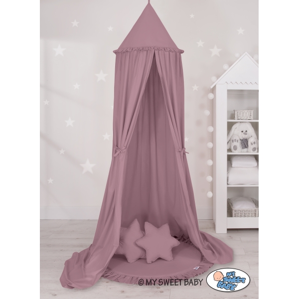 Ciel de Lit Tente avec Tapis et Coussins Violet Pastel