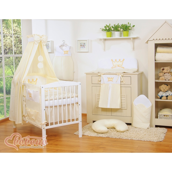 Ciel en Tissu pour Lit de Bébé Crème Prince / Princess