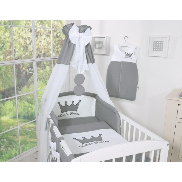 Ciel en Tulle pour Lit de Bébé Anthracite Mousseline Prince / Princess