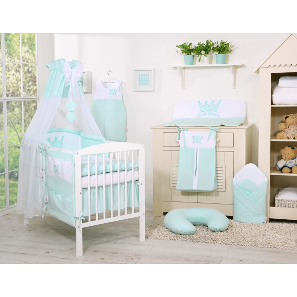 Ciel en Tulle pour Lit de Bébé Menthe Mousseline Prince / Princess