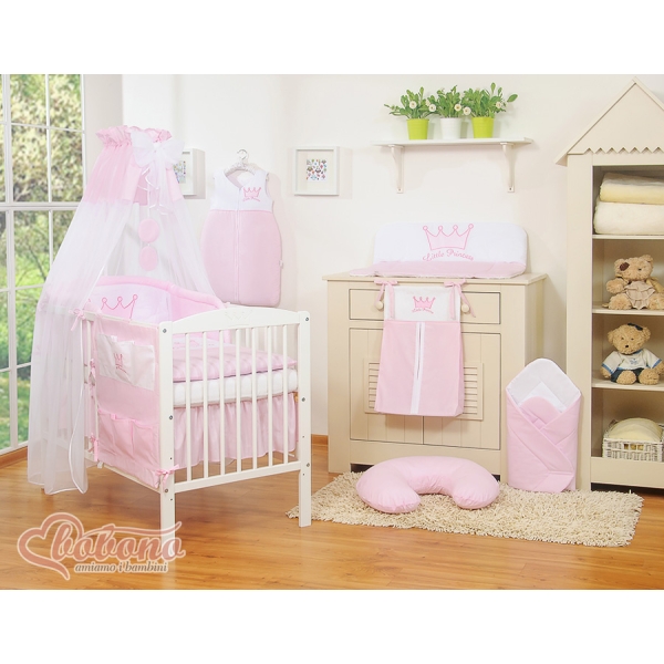 Ciel en Tulle pour Lit de Bébé Rose Mousseline Prince / Princess