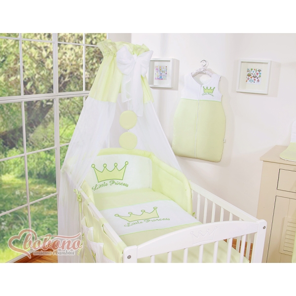 Ciel en Tulle pour Lit de Bébé Vert Mousseline Prince / Princess