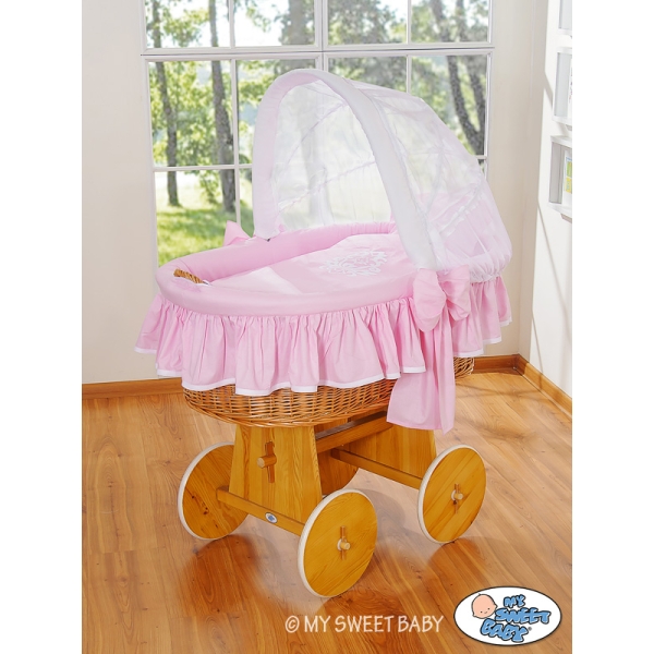Complet Textile pour Berceau de Bébé Rose