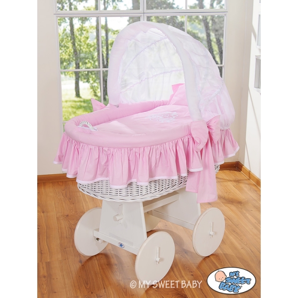 Complet Textile pour Berceau de Bébé Rose