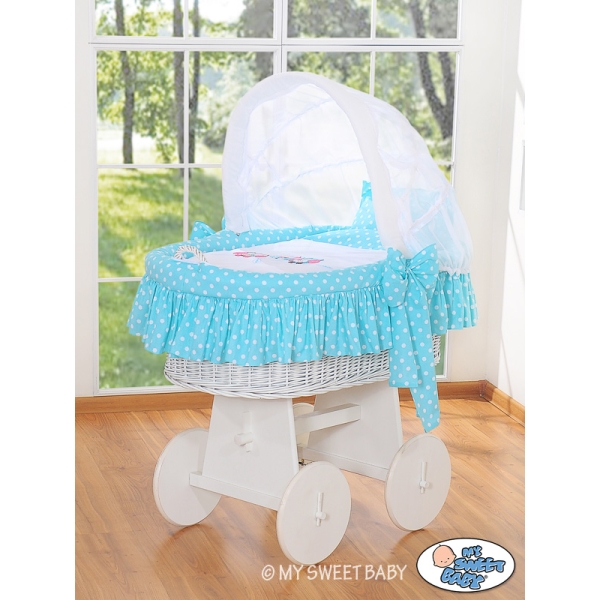 Complet Textile pour Berceau de Bébé Turquoise