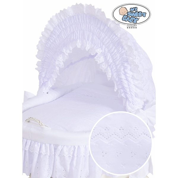 Couffin Sur Roues en Osier Naturel avec Canopy Charlotte