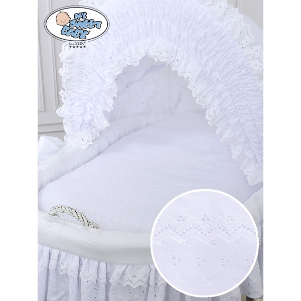 Couffin Sur Roues en Osier Naturel avec Canopy Charlotte