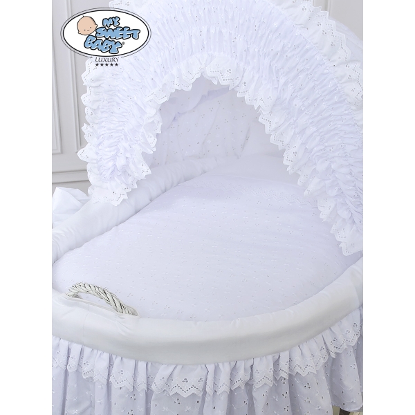Couffin Sur Roues en Osier Naturel avec Canopy Charlotte