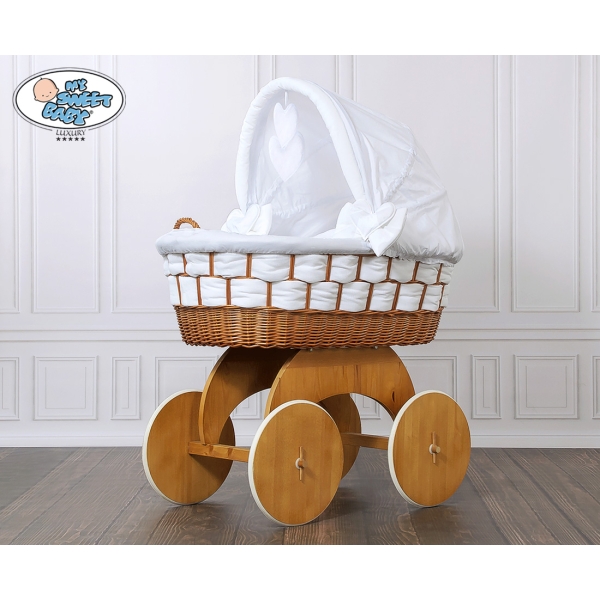 Couffin Sur Roues en Osier Naturel Bianca