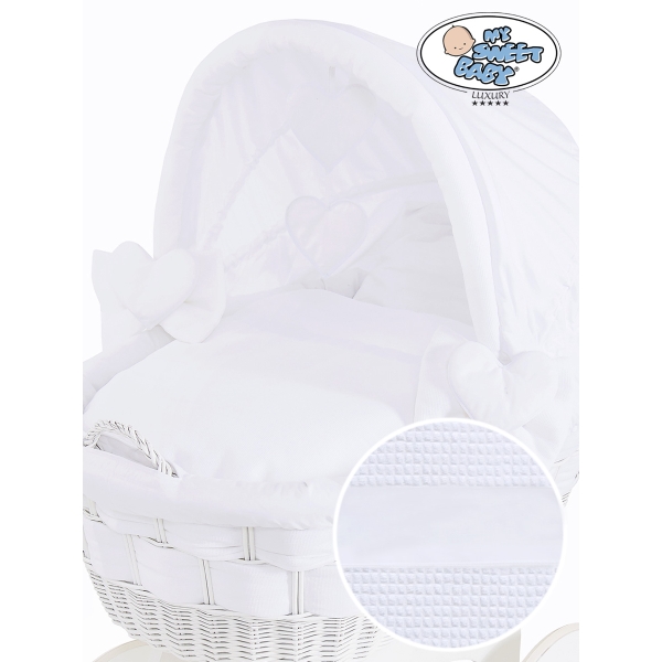 Berceau bébé à capote en Osier Bois Blanc
