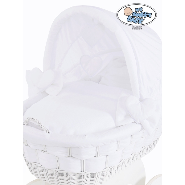 Berceau bébé à capote en Osier Bois Blanc