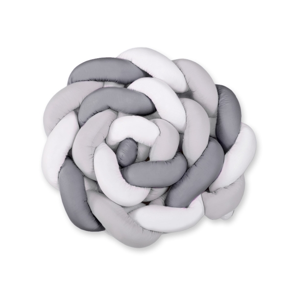 Coussin Tressé Tour de Lit Extra épais à Long Noeud Oreiller XXL Blanc Gris Anthracite