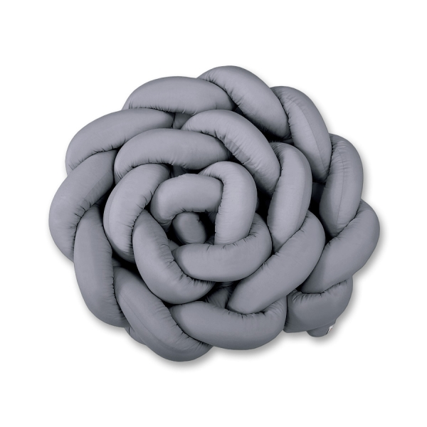 Coussin Tressé Tour de Lit Extra épais à Long Noeud Oreiller XXL Gris Anthracite