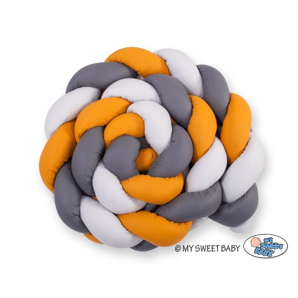 Coussin Tressé Tour de Lit Extra épais à Long Noeud Oreiller XXL Gris Anthracite Miel