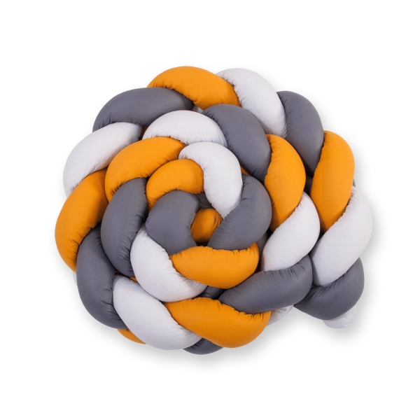 Coussin Tressé Tour de Lit Extra épais à Long Noeud Oreiller XXL Gris Anthracite Miel