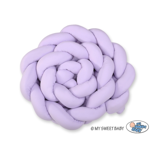 Coussin Tressé Tour de Lit Extra épais à Long Noeud Oreiller XXL Lila