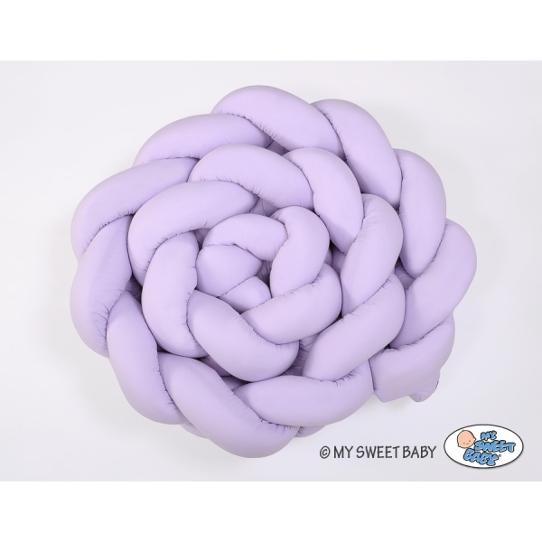 Coussin Tressé Tour de Lit Extra épais à Long Noeud Oreiller XXL Lila