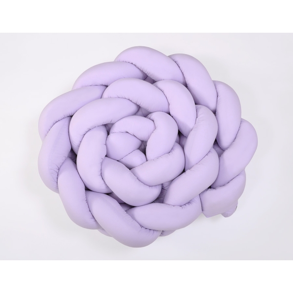 Coussin Tressé Tour de Lit Extra épais à Long Noeud Oreiller XXL Lila