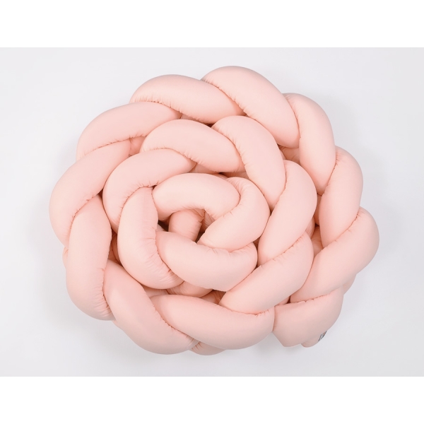 Coussin Tressé Tour de Lit Extra épais à Long Noeud Oreiller XXL Rose Poudré