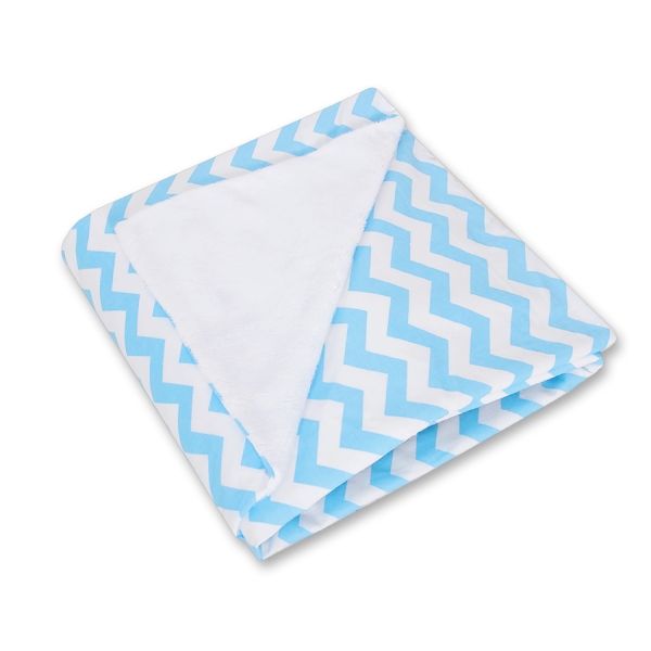 Couverture Double Face pour Siège Auto Blanc Bleu Chevron