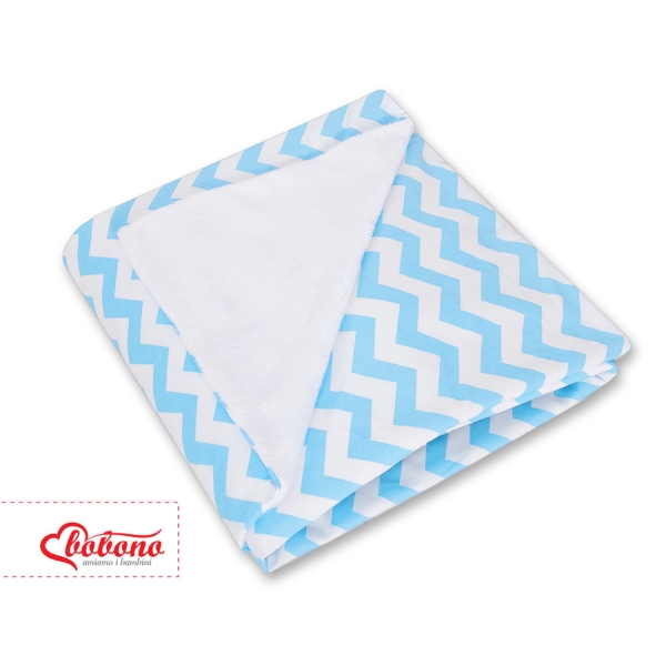 Couverture Double Face pour Siège Auto Blanc Bleu Chevron