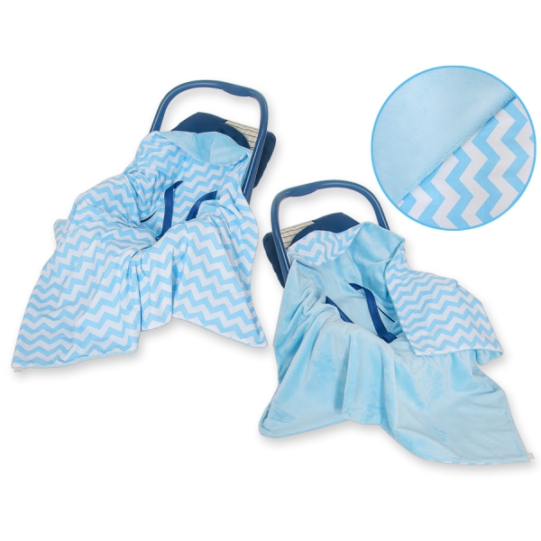 Couverture Double Face pour Siège Auto Bleu Chevron