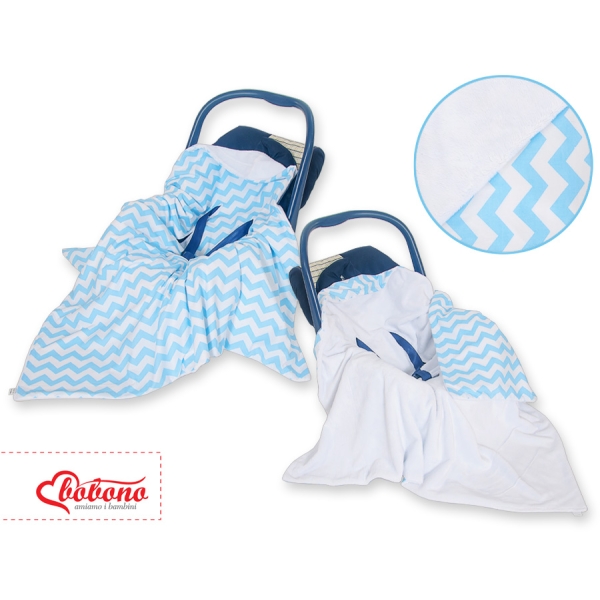 Couverture Double Face pour Siège Auto Bleu Chevron