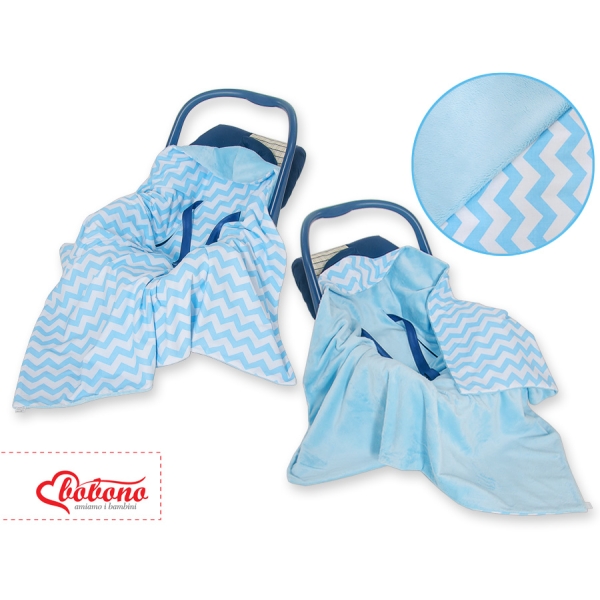 Couverture Double Face pour Siège Auto Bleu Chevron