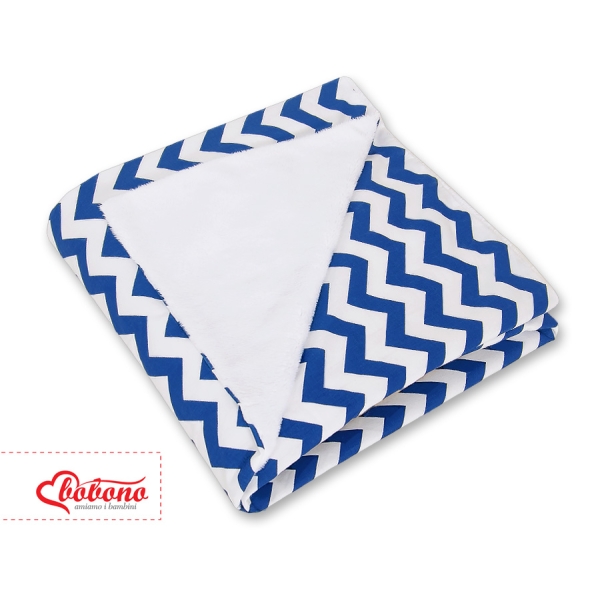 Couverture Double Face pour Siège Auto Bleu Foncé Chevron