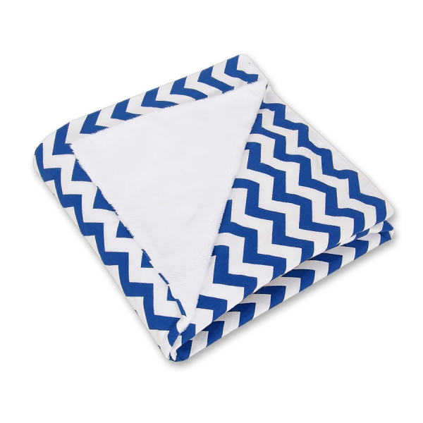 Couverture Double Face pour Siège Auto Bleu Foncé Chevron