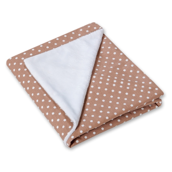 Couverture Double Face pour Siège Auto Brun à Pois