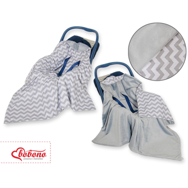 Couverture Double Face pour Siège Auto Gris Chevron