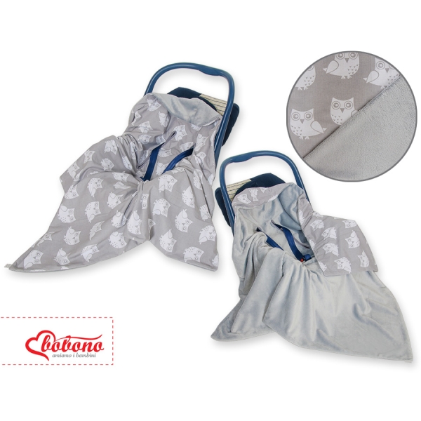 Couverture Double Face pour Siège Auto Gris Hiboux