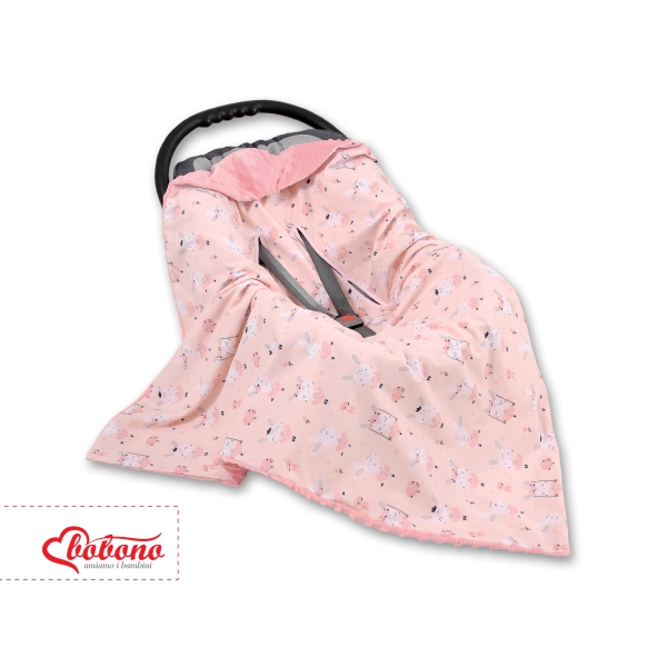 Couverture Double Face pour Siège Auto Rose Ballerines Rose Poudré