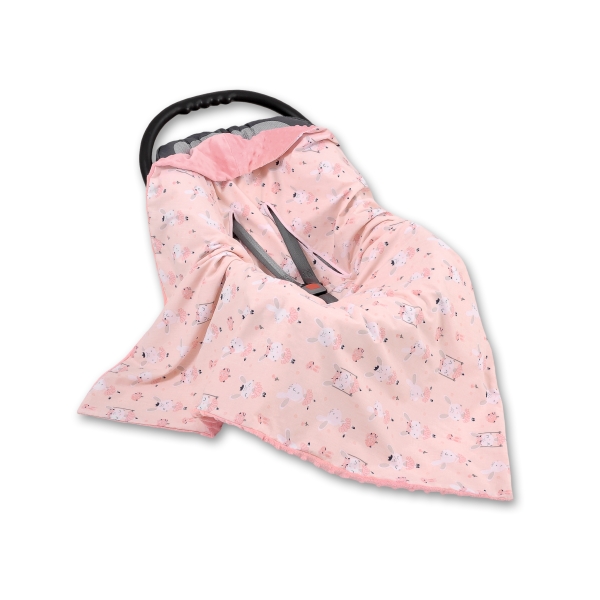 Couverture Double Face pour Siège Auto Rose Ballerines Rose Poudré