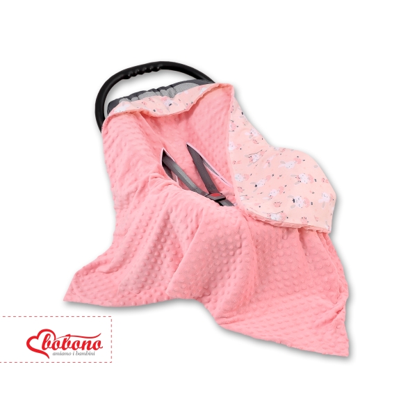 Couverture Double Face pour Siège Auto Rose Ballerines Rose Poudré