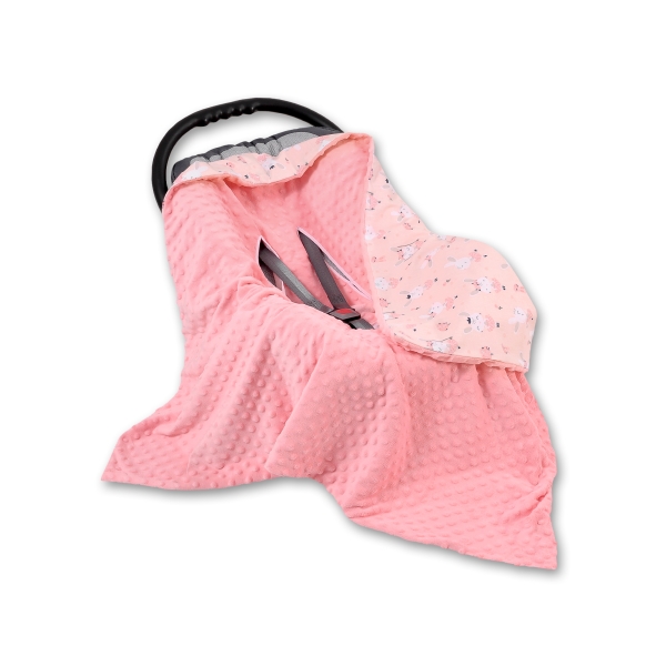 Couverture Double Face pour Siège Auto Rose Ballerines Rose Poudré