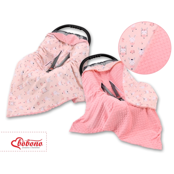 Couverture Double Face pour Siège Auto Rose Ballerines Rose Poudré