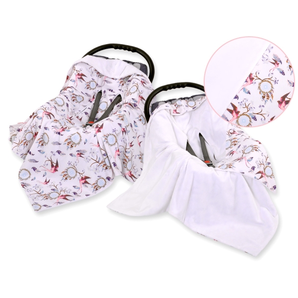 Couverture Double Face pour Siège Auto Rose Hirondelle