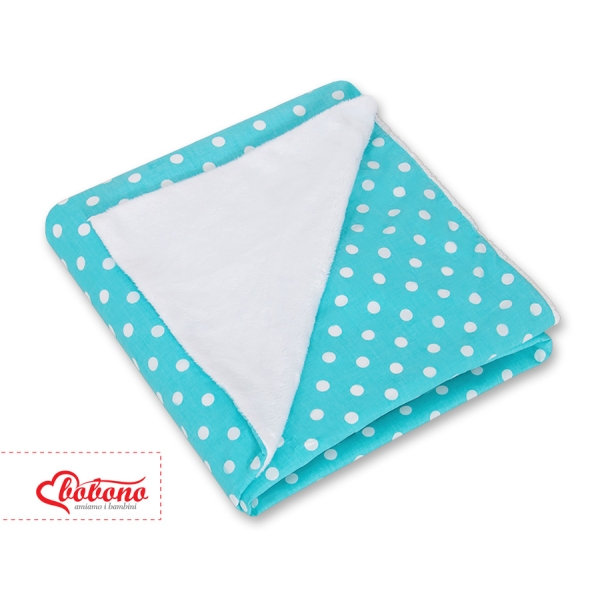 Couverture Double Face pour Siège Auto Turquoise à Pois