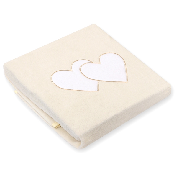 Couverture pour Bébé en Molleton Polaire Crème Cœurs