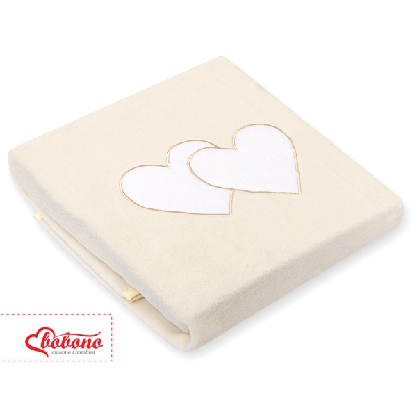 Couverture pour Bébé en Molleton Polaire Crème Cœurs