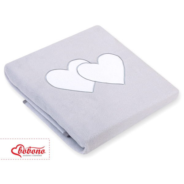 Couverture pour Bébé en Molleton Polaire Gris Cœurs