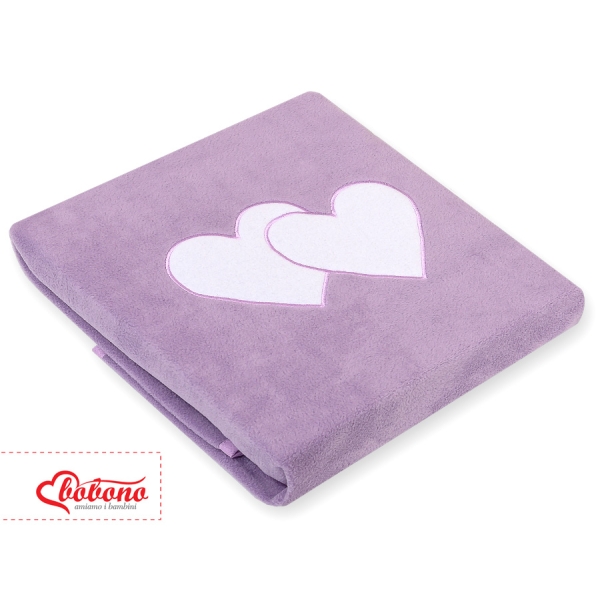 Couverture pour Bébé en Molleton Polaire Lila Cœurs