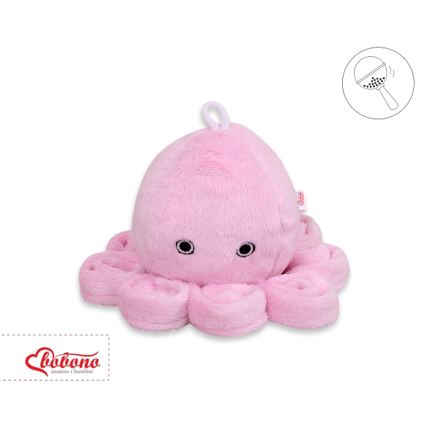 Doudou Pieuvre avec Hochet Rose