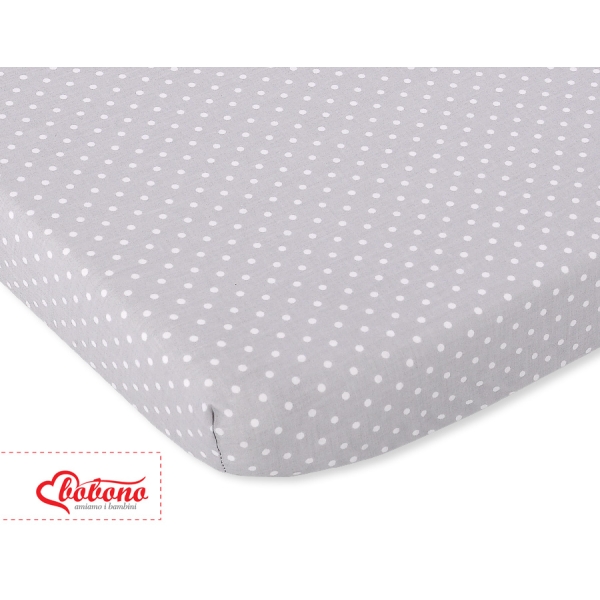 Drap en Coton pour Lit de Bébé 120x60 cm Gris à Pois
