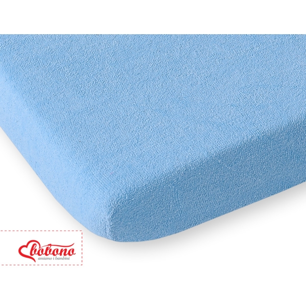 Drap Housse en éponge pour Lit Bébé 140x70 cm Bleu